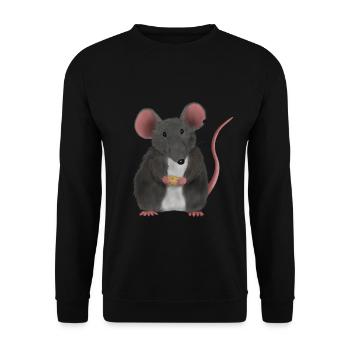 Little cute mouse or rat - Unisex Sweatshirt - black - Front - Alina (178cm) & Michal (187cm)