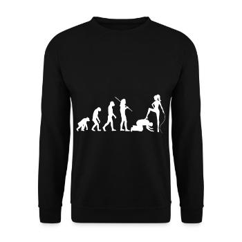 Evolution - Domina und Sklave - Unisex Pullover - Schwarz - Vorne - Alina (178cm) & Michal (187cm)