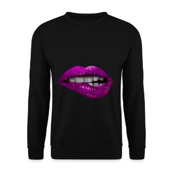 Lèvres mordantes roses - Sweat-shirt Unisexe - noir - Devant - Alina (178cm) & Michal (187cm)