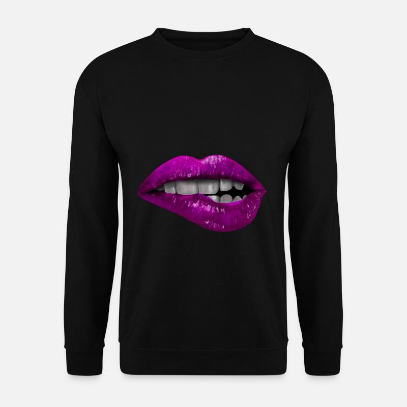 Pink biting lips - Unisex Sweatshirt - black