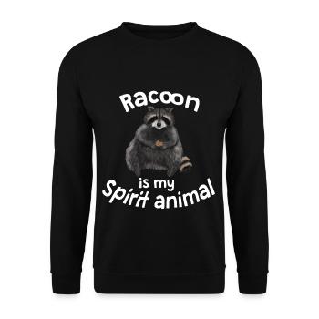 Waschbär - my spirit animal - Unisex Pullover - Schwarz - Vorne - Alina (178cm) & Michal (187cm)