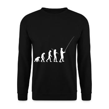 Evolution - Fischen und Angeln - Unisex Pullover - Schwarz - Vorne - Alina (178cm) & Michal (187cm)