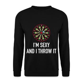 Dart je suis sexy et je le jette - Sweat-shirt Unisexe - noir - Devant - Alina (178cm) & Michal (187cm)