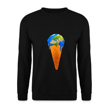 Glace au réchauffement climatique - Sweat-shirt Unisexe - noir - Devant - Alina (178cm) & Michal (187cm)