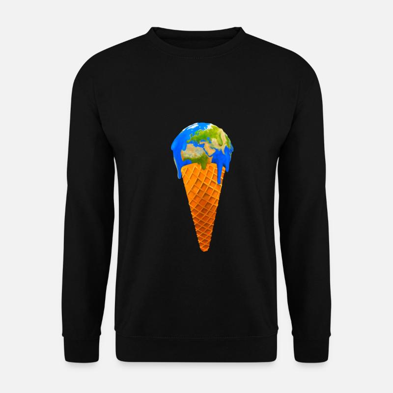 Global Warming Earth Ice cream - Unisex Pullover - Schwarz