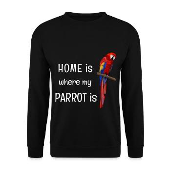 La maison est là où est mon perroquet - Sweat-shirt Unisexe - noir - Devant - Alina (178cm) & Michal (187cm)
