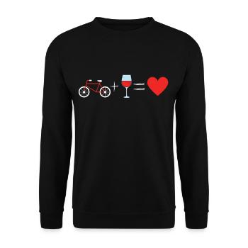 FAHRRAD UND WEIN IST DAS BESTE ZWEIRAD ALKOHOL - Unisex Pullover - Schwarz - Vorne - Alina (178cm) & Michal (187cm)