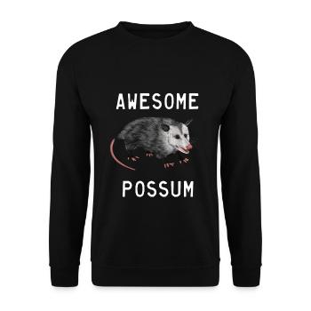 Possum - Awesome Possum - Unisex Sweatshirt - black - Front - Alina (178cm) & Michal (187cm)