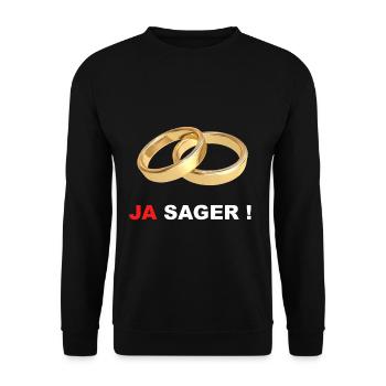 JA sager Heiraten Eheringe - Unisex Pullover - Schwarz - Vorne - Alina (178cm) & Michal (187cm)