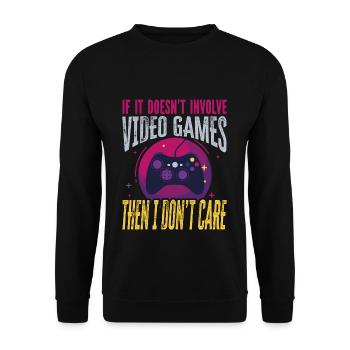 Zocker Gamer Designe - Unisex Pullover - Schwarz - Vorne - Alina (178cm) & Michal (187cm)