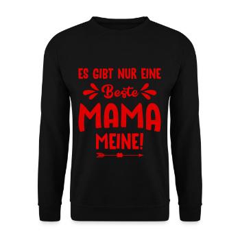 meine beste Mama - Unisex Pullover - Schwarz - Vorne - Alina (178cm) & Michal (187cm)