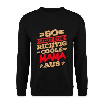 coole Mama tshirt - Unisex Pullover - Schwarz - Vorne - Alina (178cm) & Michal (187cm)