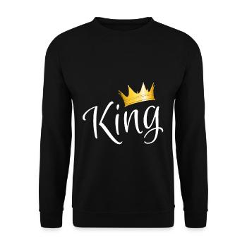 King - king - Unisex Sweatshirt - black - Front - Alina (178cm) & Michal (187cm)