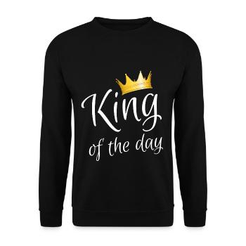 King of the Day - Unisex Sweatshirt - black - Front - Alina (178cm) & Michal (187cm)
