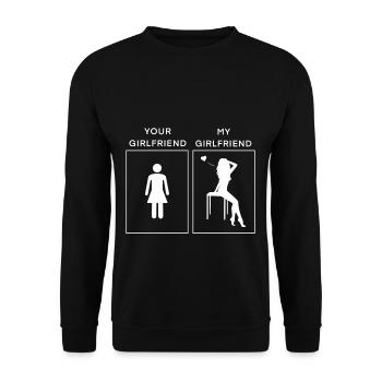 Your Girlfriend - My Girlfriend - Unisex Sweatshirt - black - Front - Alina (178cm) & Michal (187cm)