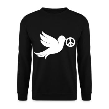 Signe de paix de la colombe de la paix - Sweat-shirt Unisexe - noir - Devant - Alina (178cm) & Michal (187cm)