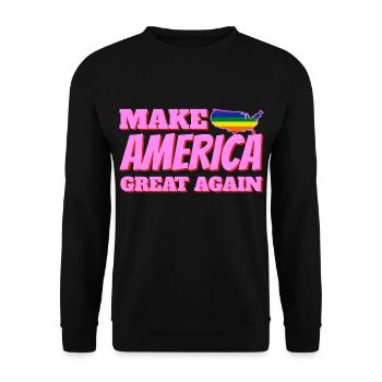 pride america queer gay lesbian love USA ÉTATS-UNIS - Sweat-shirt Unisexe - noir - Devant - Alina (178cm) & Michal (187cm)