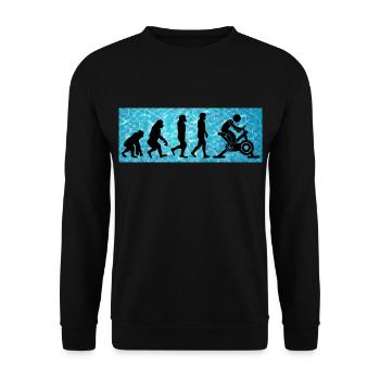 Aqua Cycling Schwimmbad Fitness Evolution - Unisex Pullover - Schwarz - Vorne - Alina (178cm) & Michal (187cm)
