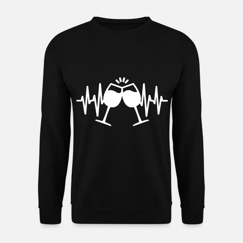 Wine heartbeat Wine lovers - Unisex Sweatshirt - black