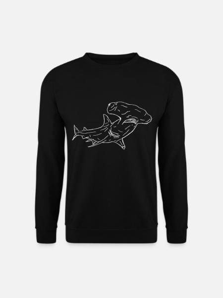 Hammerhead shark in white - Unisex Sweatshirt - black