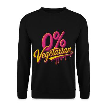 0% Vegetarian 10 - Unisex Pullover - Schwarz - Vorne - Alina (178cm) & Michal (187cm)