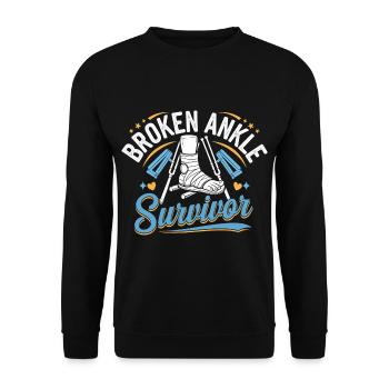 Broken Ankle Survivor 4 - Unisex Pullover - Schwarz - Vorne - Alina (178cm) & Michal (187cm)