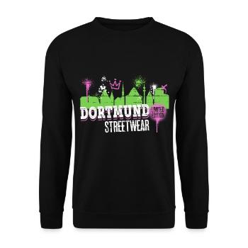 Dortmund, Skyline, ville, Allemagne, graffiti - Sweat-shirt Unisexe - noir - Devant - Alina (178cm) & Michal (187cm)