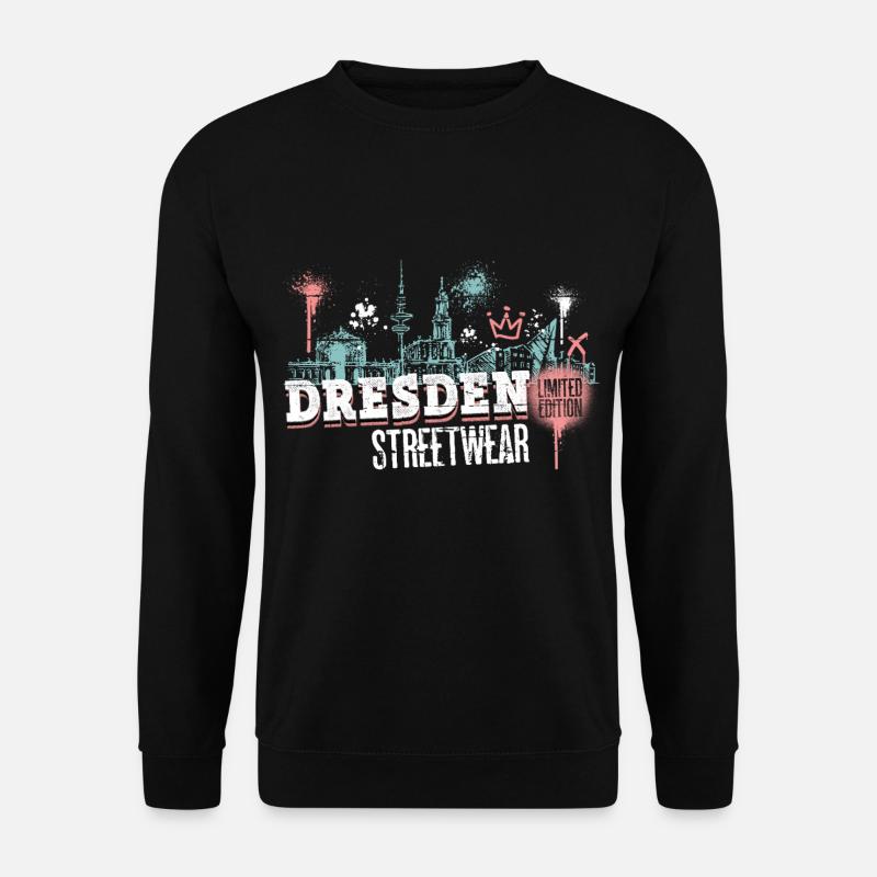 Dresden Skyline Stadt Deutschland Graffiti - Unisex Pullover - Schwarz
