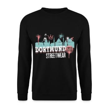 Dortmund, Skyline, ville, Allemagne, graffiti - Sweat-shirt Unisexe - noir - Devant - Alina (178cm) & Michal (187cm)