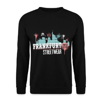Francfort, Skyline, ville, Allemagne, Graffiti - Sweat-shirt Unisexe - noir - Devant - Alina (178cm) & Michal (187cm)