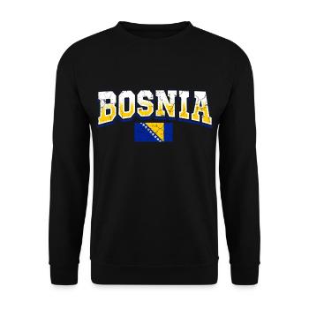 Bosnia Fan - Unisex Sweatshirt - black - Front - Alina (178cm) & Michal (187cm)