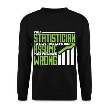 Statistiker - Unisex Pullover - Schwarz - Vorne - Alina (178cm) & Michal (187cm)
