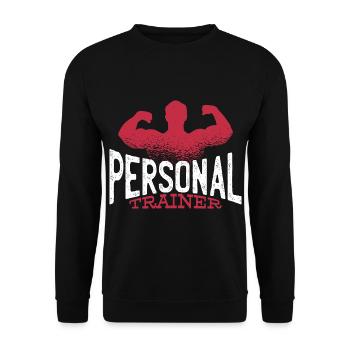 personal trainer fitness trainer strength training gym - Unisex Sweatshirt - black - Front - Alina (178cm) & Michal (187cm)