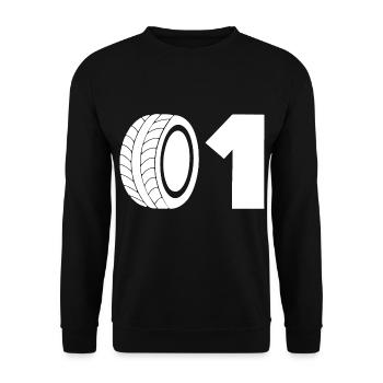 Motorsport tyre number 01 - Unisex Sweatshirt - black - Front - Alina (178cm) & Michal (187cm)