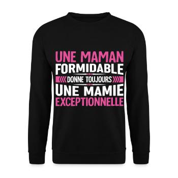 Cadeau pour Grand-Mère - Une Mamie Exceptionnelle - Sweat-shirt Unisexe - noir - Devant - Alina (178cm) & Michal (187cm)