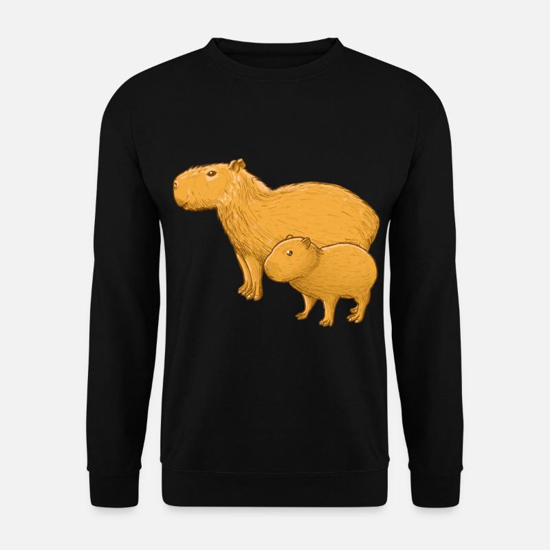Capybara mother and child - Unisex Sweatshirt - black
