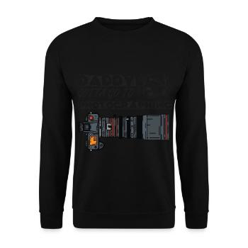 Father's Day gift for dad for Men's Day - Unisex Sweatshirt - black - Front - Alina (178cm) & Michal (187cm)