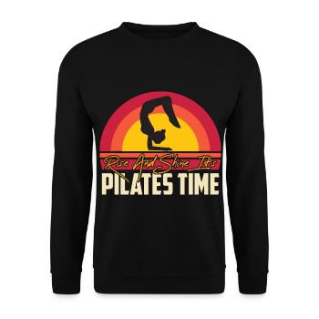 Meditation, Zen Yoga and Pilates - Unisex Sweatshirt - black - Front - Alina (178cm) & Michal (187cm)