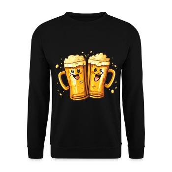 Chopes à bière drôles Rire Bière Boire de l’alcool Humour - Sweat-shirt Unisexe - noir - Devant - Alina (178cm) & Michal (187cm)