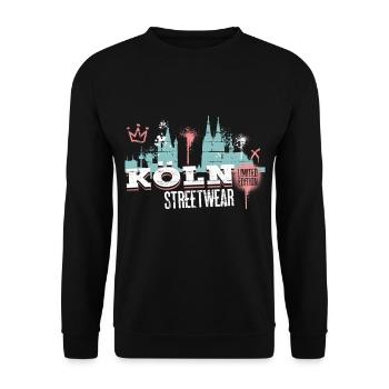 Cologne Skyline Ville Allemagne Cologne Graffiti - Sweat-shirt Unisexe - noir - Devant - Alina (178cm) & Michal (187cm)