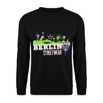Berlin Skyline City Germany Graffiti Art - Unisex Sweatshirt - black - Front - Alina (178cm) & Michal (187cm)