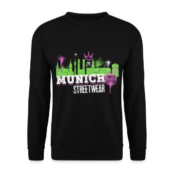 Munich Munich Skyline City Germany Graffiti - Unisex Sweatshirt - black - Front - Alina (178cm) & Michal (187cm)