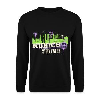 Munich Munich Skyline City Germany Graffiti - Unisex Sweatshirt - black - Front - Alina (178cm) & Michal (187cm)