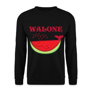 Idée de cadeau douce baleine pastèque melon melon - Sweat-shirt Unisexe - noir - Devant - Alina (178cm) & Michal (187cm)