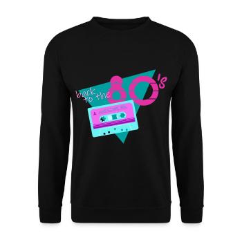 retour à la cassette rétro des années 80 - Sweat-shirt Unisexe - noir - Devant - Alina (178cm) & Michal (187cm)