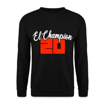20 El Champion Moto Motorsport - Unisex Sweatshirt - black - Front - Alina (178cm) & Michal (187cm)