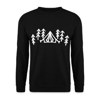 Tent Camping Landscape - Unisex Sweatshirt - black - Front - Alina (178cm) & Michal (187cm)