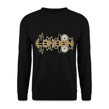 Londres Angleterre Uk City Skyline Gold Home Love - Sweat-shirt Unisexe - noir - Devant - Alina (178cm) & Michal (187cm)