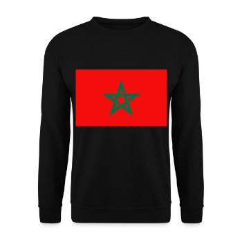 Marokkaner Flagge - Unisex Pullover - Schwarz - Vorne - Alina (178cm) & Michal (187cm)
