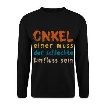 Onkel - Unisex Pullover - Schwarz - Vorne - Alina (178cm) & Michal (187cm)